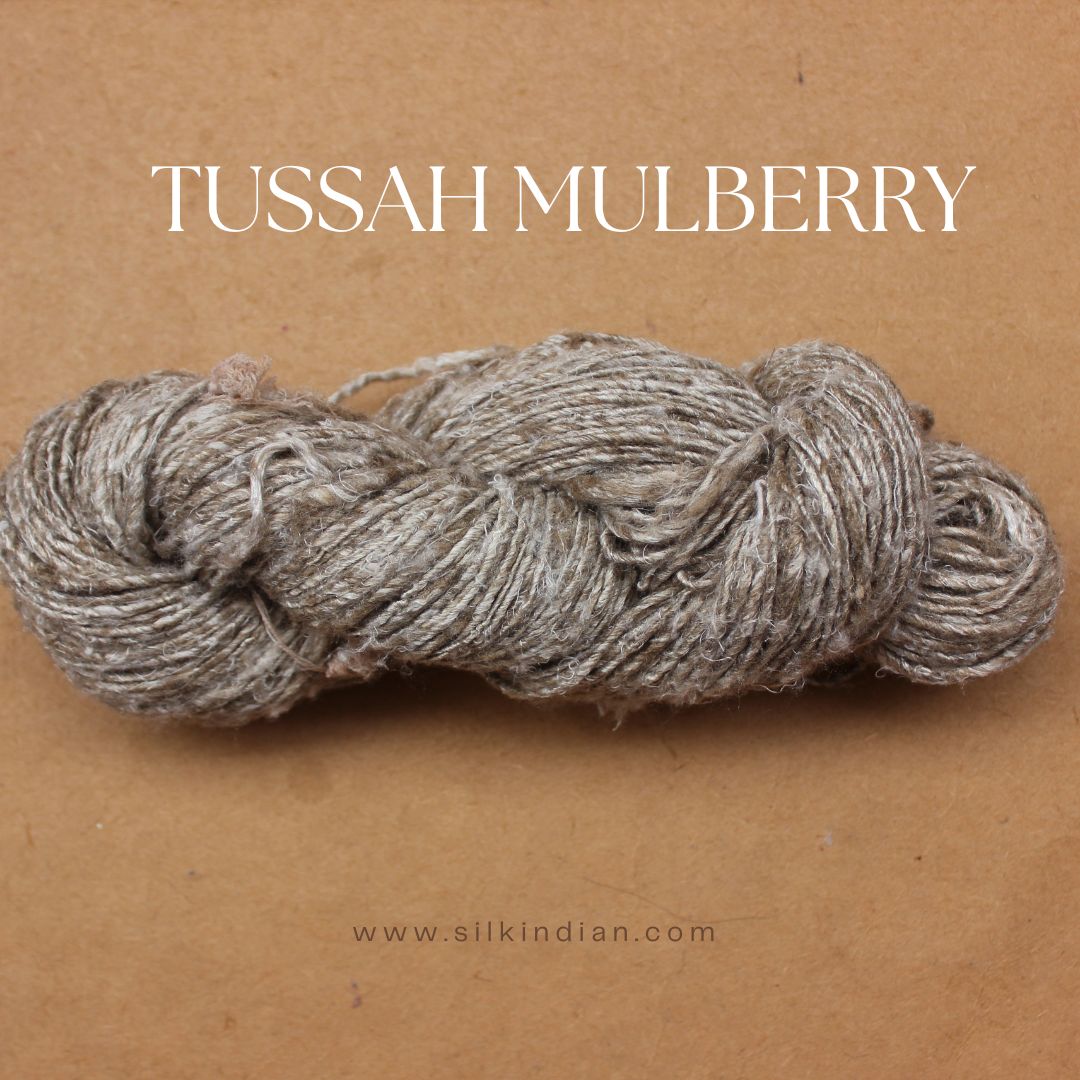 Tussah and Mulberry Silk Blend, 1.5/1 Nm twisted