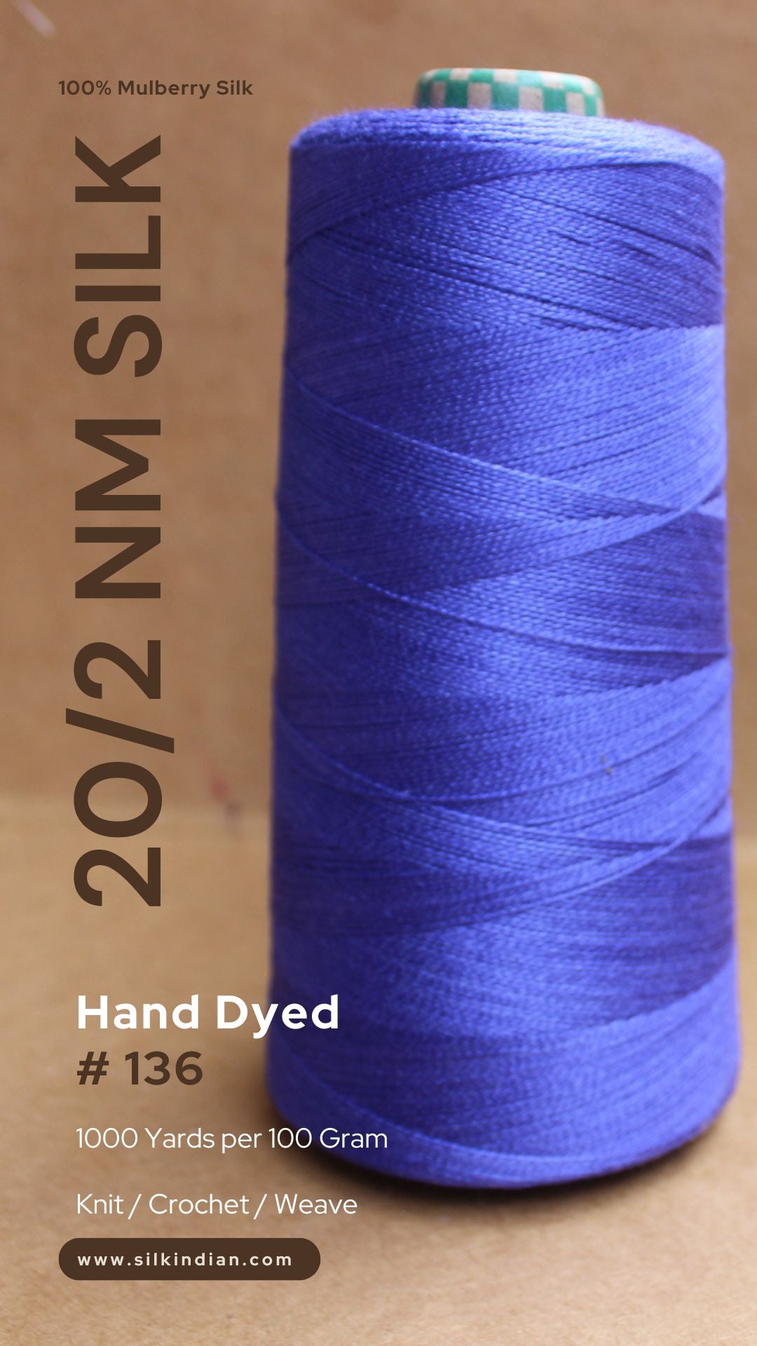 Mulberry Silk Yarn, 20/2, Colors