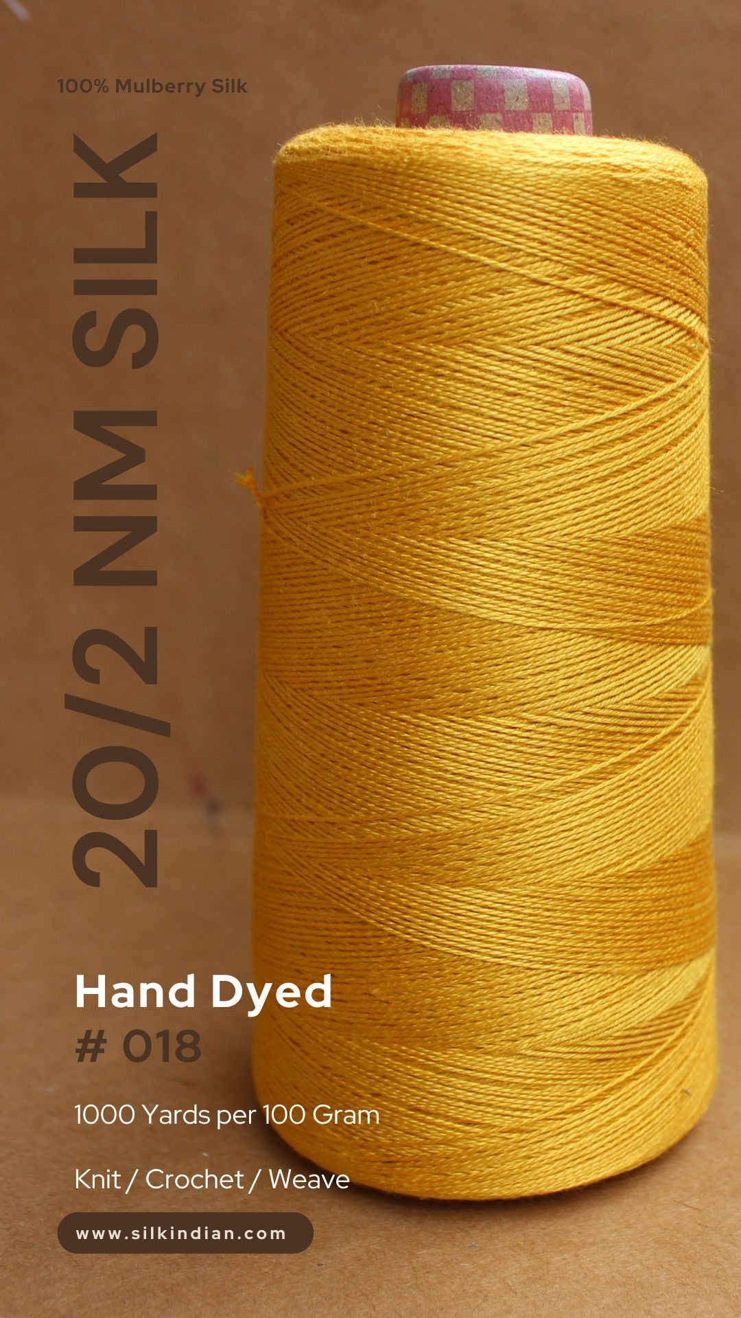 Mulberry Silk Yarn, 20/2, Colors