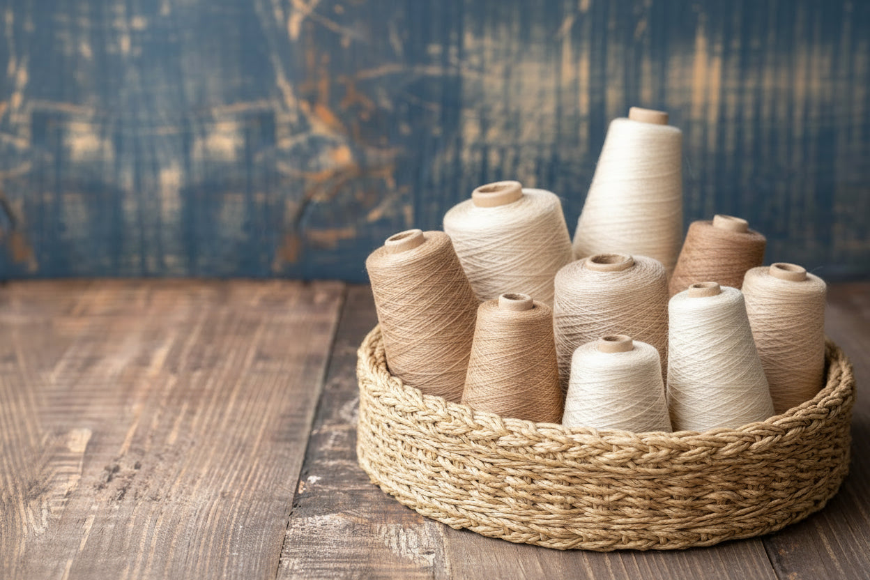 Cones of Yarn in Basket
