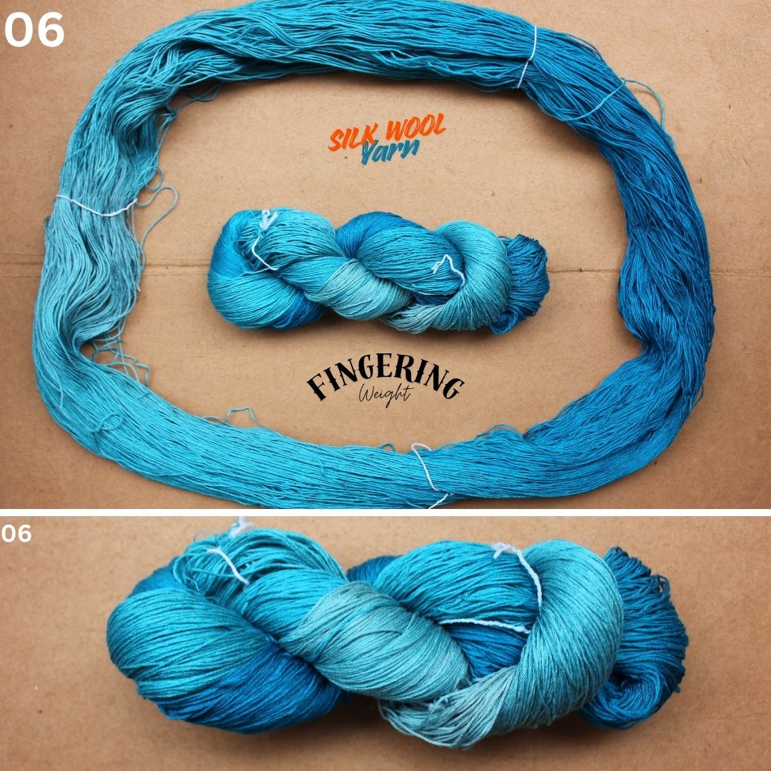 Silk Wool Blend Yarn, Fingering Weight