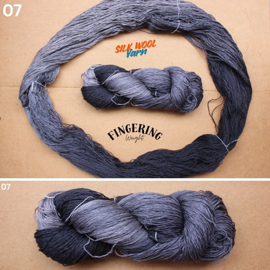 Silk Wool Blend Yarn, Fingering Weight - Golden Warp Yarn Co