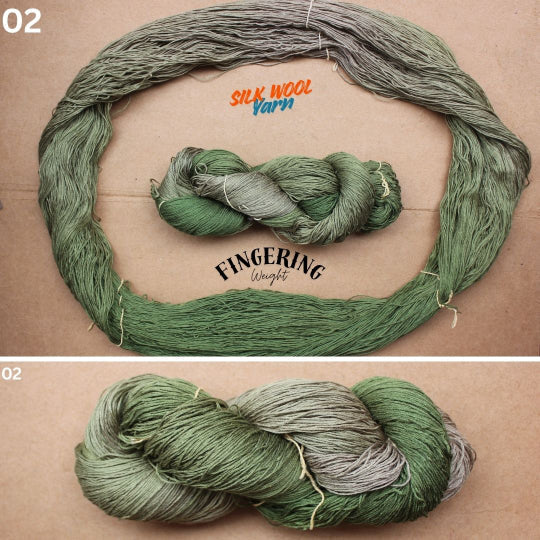 Silk Wool Blend Yarn, Fingering Weight - Golden Warp Yarn Co