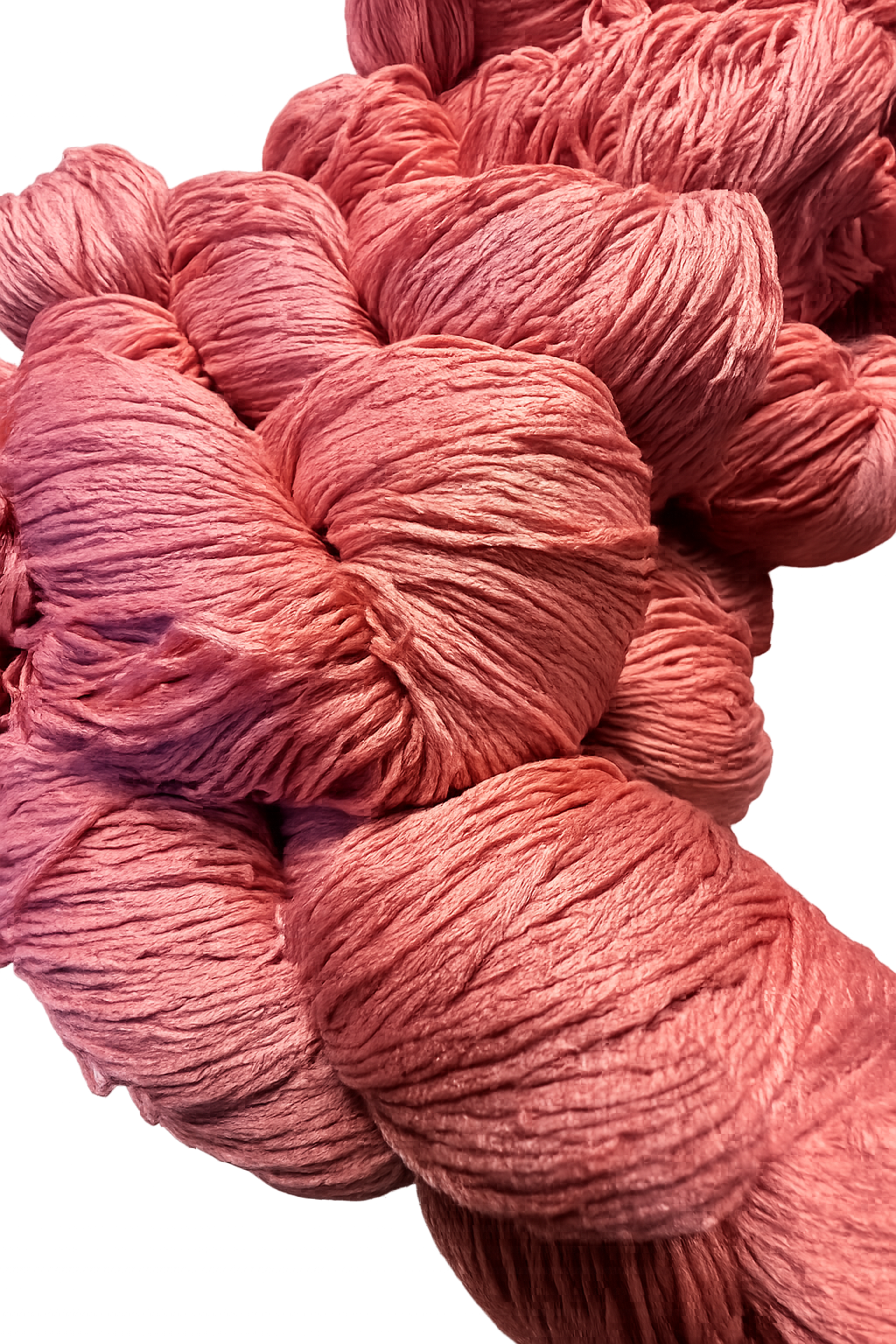 Tussah Silk Yarn DK Rose Coral at Golden Yarn Warp Co