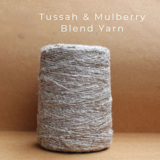 Tussah and Mulberry Silk Blend, 1.5/1 Nm twisted, 500 g cones - Golden Warp Yarn Co