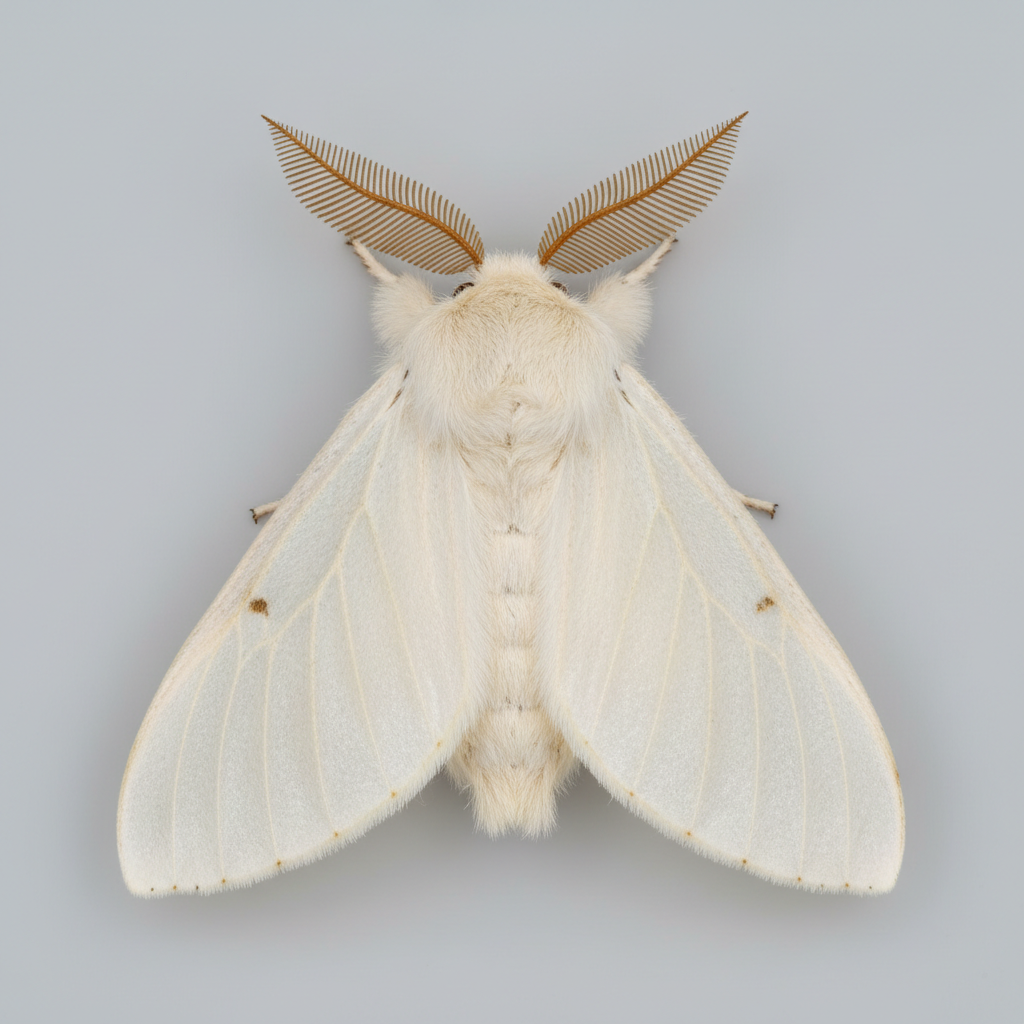 create a 323 X 335 image of a mulberry silk moth