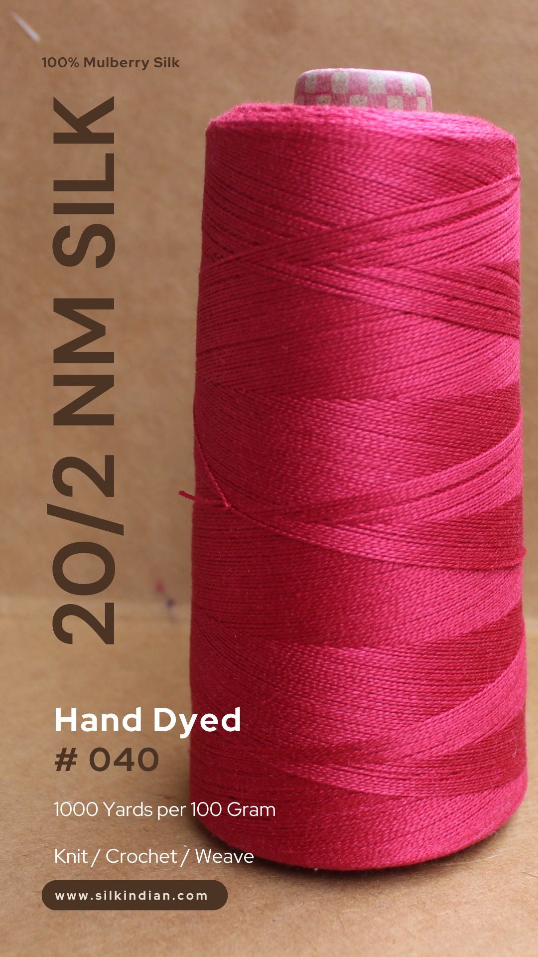 Mulberry Silk Yarn, 20/2, Colors